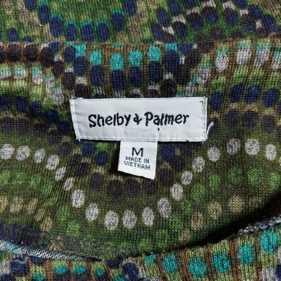 PULL IN 24HRS Shelby & Palmer Knit Blue Green Dress Size Medium - Picture 3 of 11
